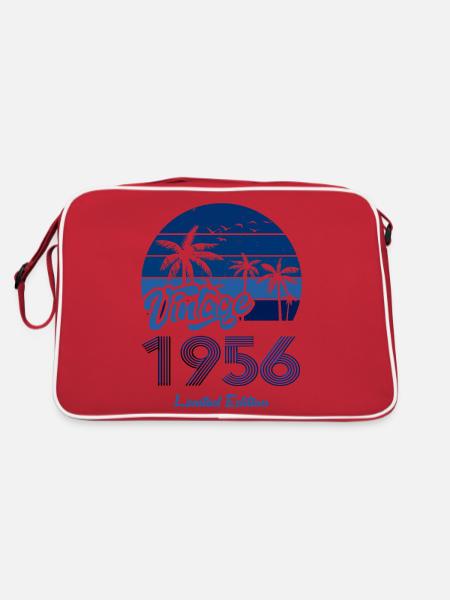 Vintage Year 1956 Limited Edition Blue - Retro Bag - red/white - Back