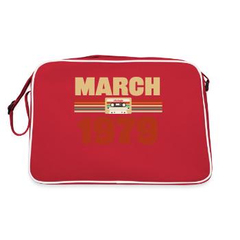 44th birthday March Born in 1979 Gift idea - Retro Bag - red/white - Back