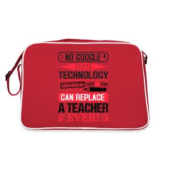 AUCUN GOOGLE OU TECHNOLOGIE NE PEUT REMPLACER UN ENSEIGNANT - Sac Retro - rouge/blanc - Dos