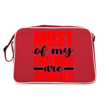 La plupart de mes amis sont des animaux - Sac Retro - rouge/blanc - Dos
