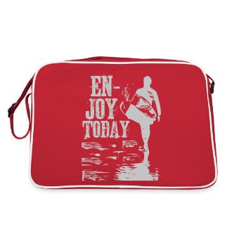 ENJOY TODAY - Retro Bag - red/white - Back