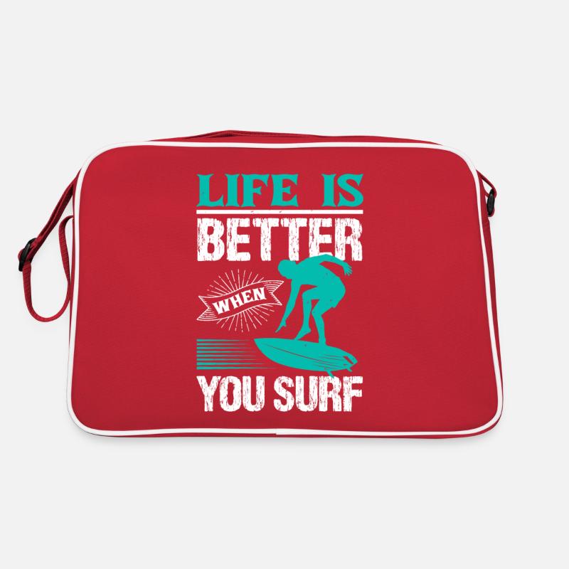 DAS LEBEN IST BESSER, WENN SIE SURFEN Retro Tasche