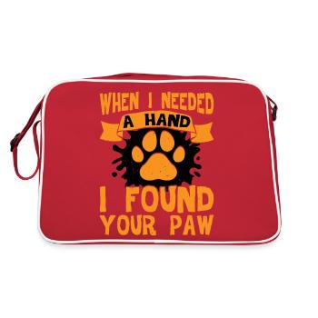 When I Needed A Hand, I Found Your Paw - Retro Tasche - Rot/Weiß - Hinten
