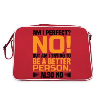 But Am I Trying To Be A Better Person? Also No 2 - Retro Tasche - Rot/Weiß - Hinten