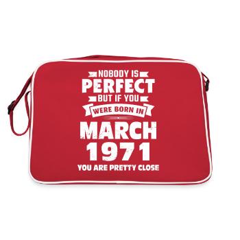 52e anniversaire Mars Né 1971 Idée cadeau - Sac Retro - rouge/blanc - Dos