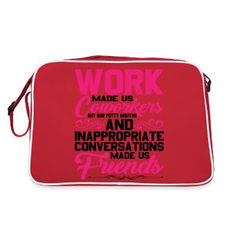Our Inappropriate Conversations Made Us Friends 5 - Retro Bag - red/white - Back