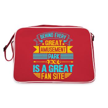 HINTER JEDEM GROSSARTIGEN FREIZEITPARK STECKT EIN GROSSER FAN - Retro Tasche - Rot/Weiß - Hinten