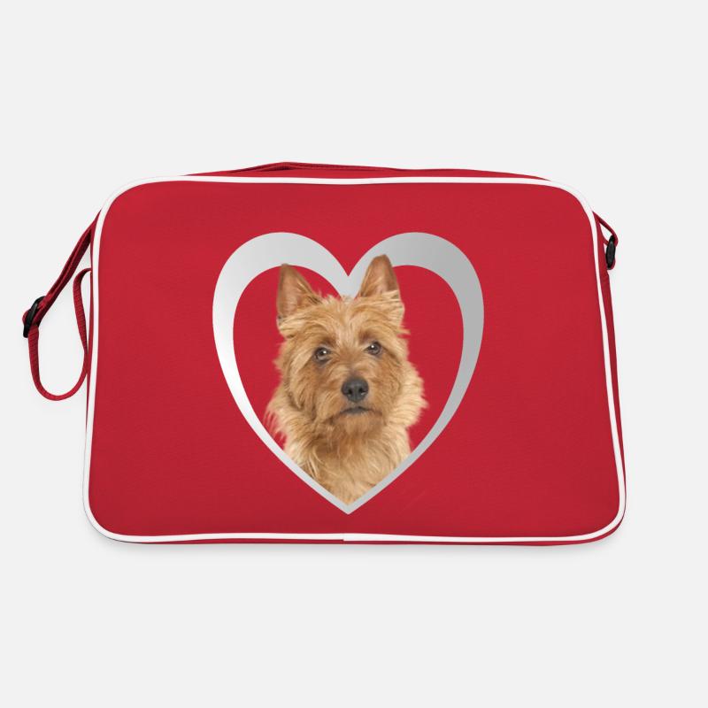 Australian Terrier Herz - Love Australian Terrier Retro Tasche