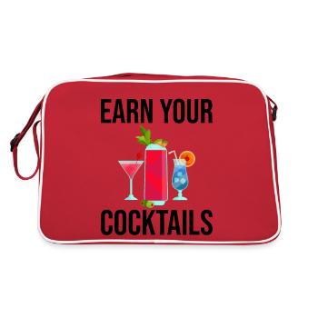 Earn Your Cocktails 2 - Retro Tasche - Rot/Weiß - Hinten