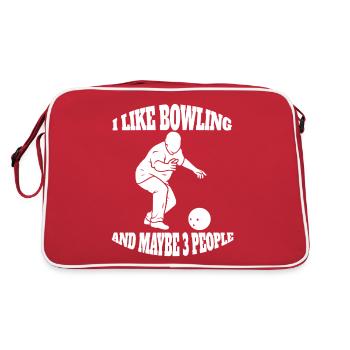 Bowling Kegelverein Bowlingverein Kegeln Bowler - Sac Retro - rouge/blanc - Dos