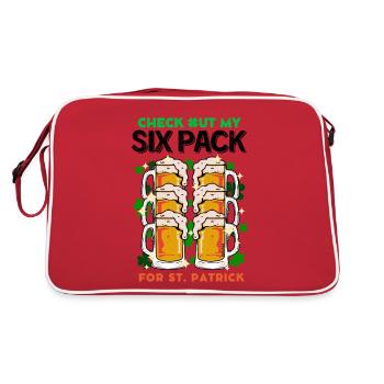 Saint Patrick mon Six Pack bières c'est délicieux - Sac Retro - rouge/blanc - Dos
