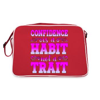 Confidence Is A Habit, Not A Trait - Retro Tasche - Rot/Weiß - Hinten