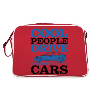 Cool People Drive Electric Cars - Retro Tasche - Rot/Weiß - Hinten