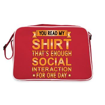 C’est assez d’interaction sociale pour une journée - Sac Retro - rouge/blanc - Dos