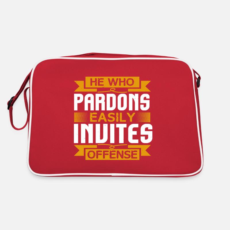 HE WHO PARDON EASILY INVITES OFFENSE - Retro Bag - red/white