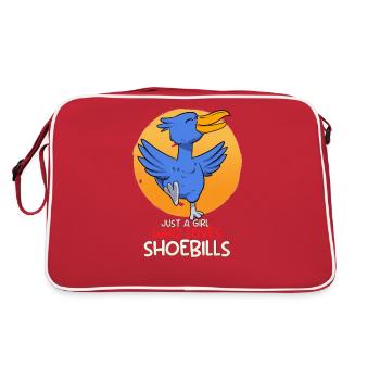Shoebill Bird Ornithologist Forest I Gift - Retro Bag - red/white - Back