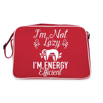 I ́m not lazy I ́m energy efficient - Retro Bag - red/white - Back