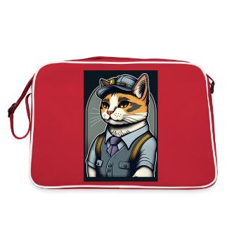 Cat Clerk - Retro Bag - red/white - Back