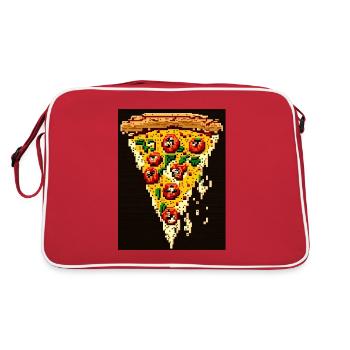 Pizza 8 bits, Pixel Art - Sac Retro - rouge/blanc - Dos