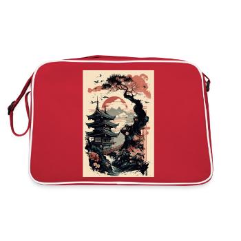Temple japonais - Sac Retro - rouge/blanc - Dos