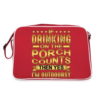 If Drinking On The Porch Counts Then Yes - Retro Bag - red/white - Back