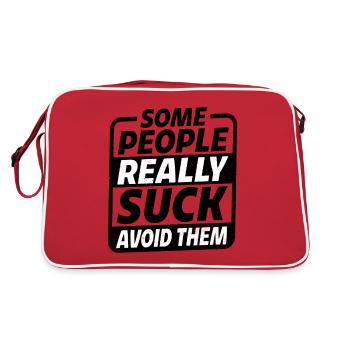 Certaines personnes sont vraiment nulles pour les éviter - Sac Retro - rouge/blanc - Dos