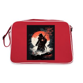 Japanischer Samurai-Krieger - Retro Tasche - Rot/Weiß - Hinten