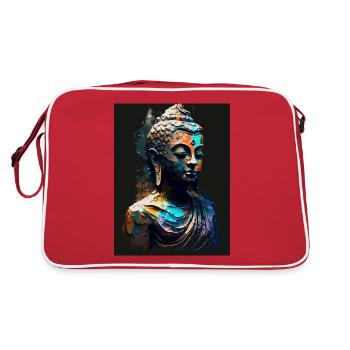 Statue abstraite de Bouddha - Sac Retro - rouge/blanc - Dos