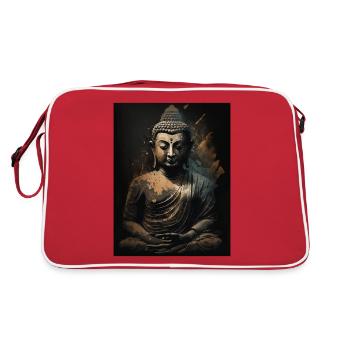Sculpture de Bouddha en bronze - Sac Retro - rouge/blanc - Dos