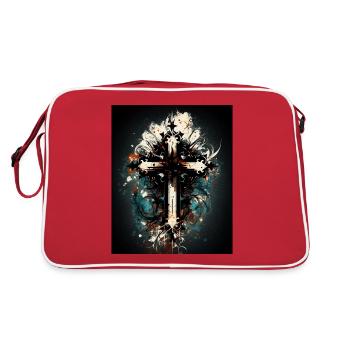 Croix chrétienne abstraite - Sac Retro - rouge/blanc - Dos