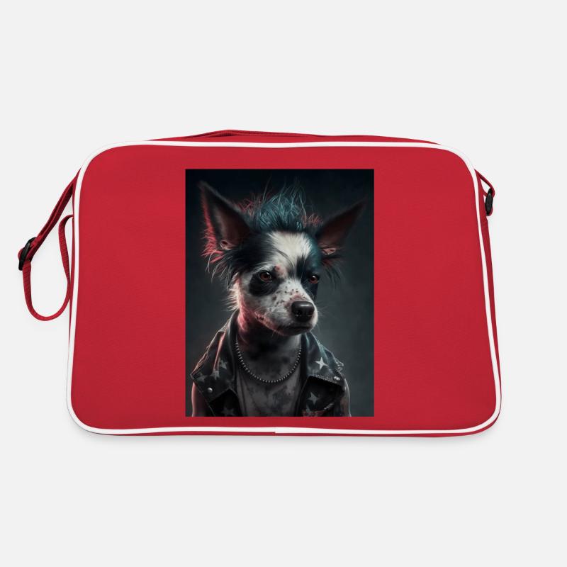 Rebel Punk Hund Retro Tasche