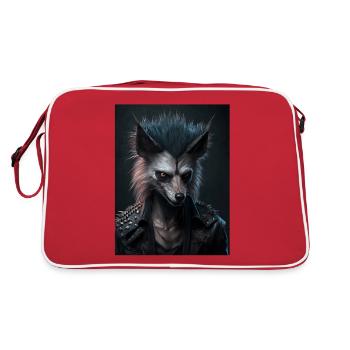 Punk rebelle Wulf - Sac Retro - rouge/blanc - Dos