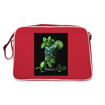 Pixel Art Mojito - Retro Tasche - Rot/Weiß - Hinten
