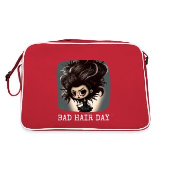 Bad Hair Day Design sarcastique - Sac Retro - rouge/blanc - Dos