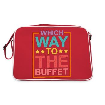 Which Way To The Buffet 15 - Retro Tasche - Rot/Weiß - Hinten