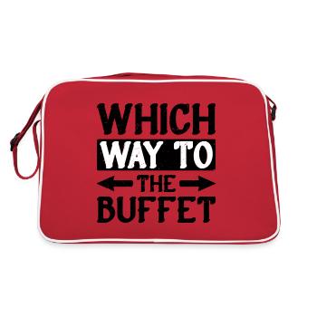 Which Way To The Buffet 16 - Retro Tasche - Rot/Weiß - Hinten