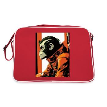 Singe Astronaute Pop Art - Sac Retro - rouge/blanc - Dos