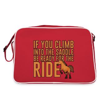 If You Climb Into The Saddle, Ready For The Ride - Retro Bag - red/white - Back