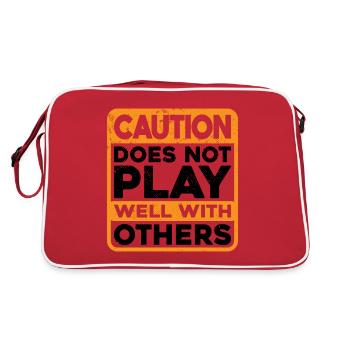 Caution Does Not Play Well With Others 38 - Retro Bag - red/white - Back