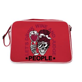Let's Drink Wine And Judge People 4 - Retro Tasche - Rot/Weiß - Hinten