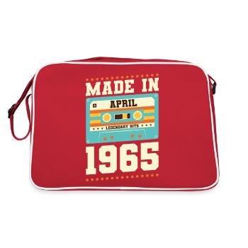58e anniversaire Avril Né en 1965 Idée cadeau - Sac Retro - rouge/blanc - Dos