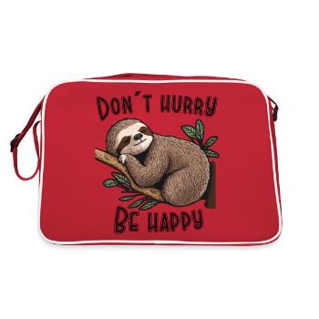 Don't hurry, don't hurry, don't hurry - Retro Bag - red/white - Back
