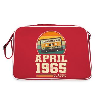 58e anniversaire Avril Né en 1965 Idée cadeau - Sac Retro - rouge/blanc - Dos