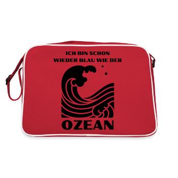 Mallorca 2023 Party Hit Malle - Feiern, Bier, Spaß - Retro Tasche - Rot/Weiß - Hinten
