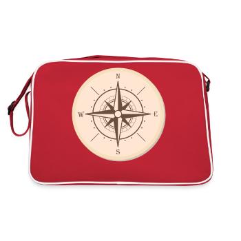 La rose des vents boussole enfin indiquer le Nord - Sac Retro - rouge/blanc - Dos