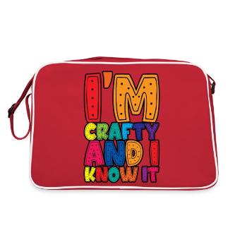 I'm Crafty And I Know It 3 - Retro Bag - red/white - Back