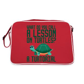 What Do You Call A Lesson On Turtles, A Turtorial2 - Retro Tasche - Rot/Weiß - Hinten