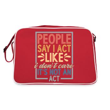 Les gens disent que j’agis comme si je m’en fichais - Sac Retro - rouge/blanc - Dos