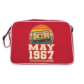 56e anniversaire Mai Né en 1967 Idée cadeau - Sac Retro - rouge/blanc - Dos