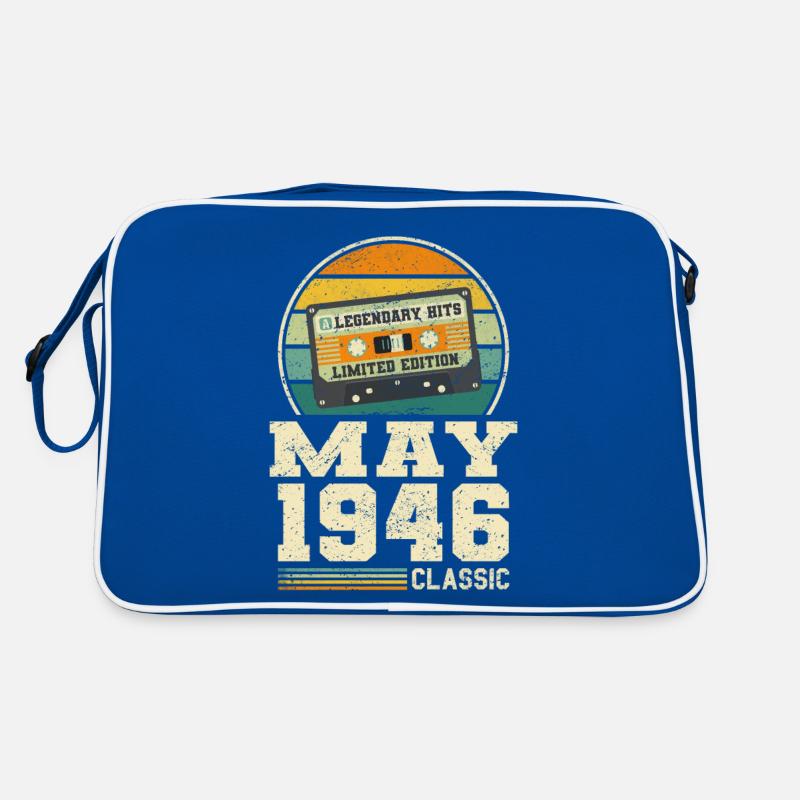 77e anniversaire mai millésime 1946 Idée cadeau Sac Retro